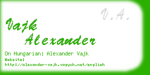 vajk alexander business card